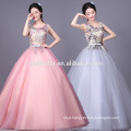 Puffy princess ball gown colorful shining chiffon wedding dress Grey Pink Evening Party Ball Gown